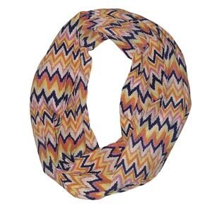 Colorful Chevron Infinity Scarf Lightweight Zig Zag Loop Scarf